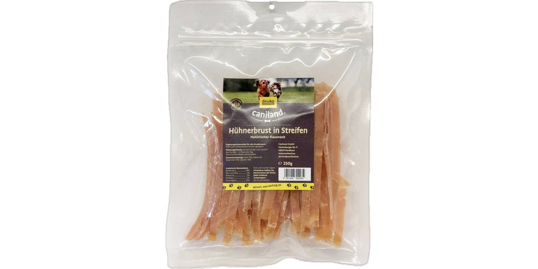 Caniland Petto di Pollo in strisce – 250 g
