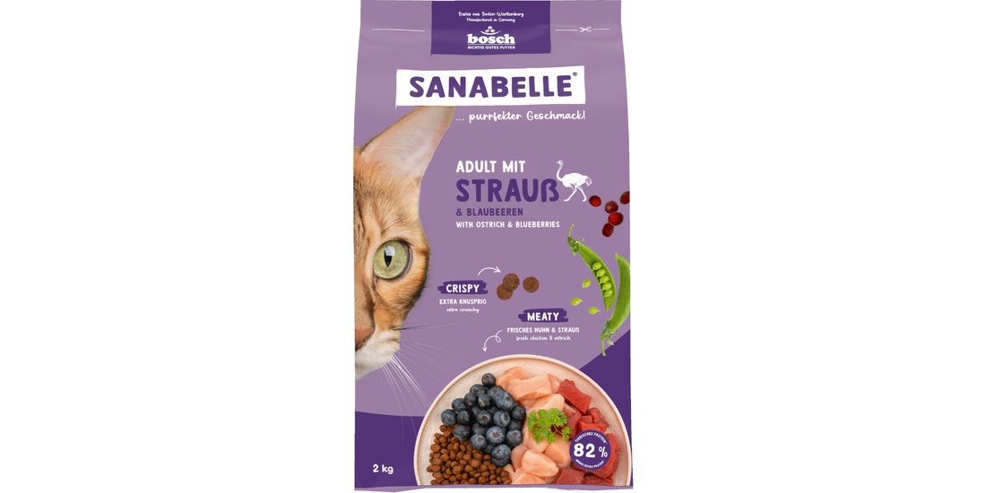 Sanabelle Adult con Struzzo e Mirtilli – 2 kg