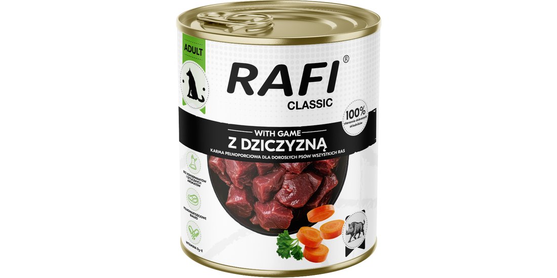 Rafi Dog Classic 24 x 800 g – Selvaggina