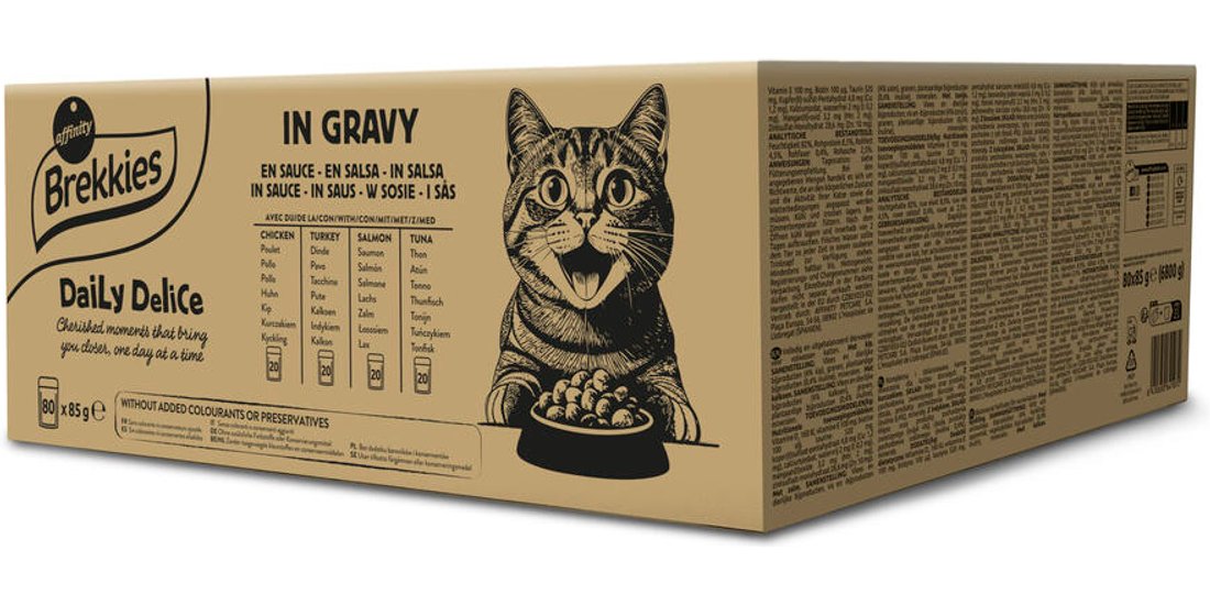 Brekkies Daily Delice Adult 80 x 85 g – MIX in…