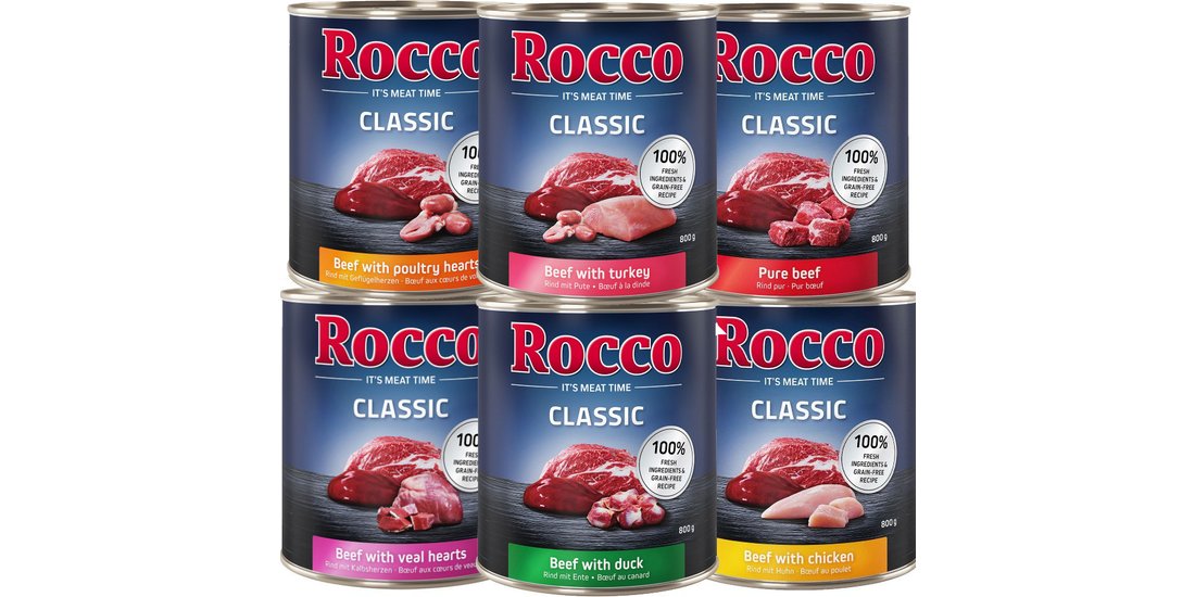 Rocco Classic 12 x 800 g Alimento umido per cani…