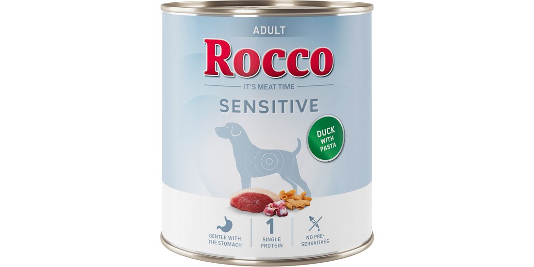 Rocco Sensitive 6 x 800 g – Anatra & Pasta – …