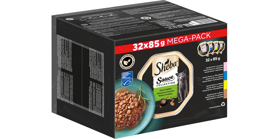 Sheba Vaschette 64 x 85 g – Sauce Lover (Salmone…