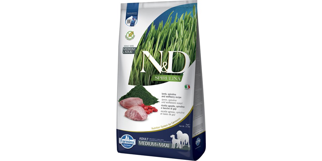 Farmina N&D Spirulina Adult Medium/Maxi Agnello…