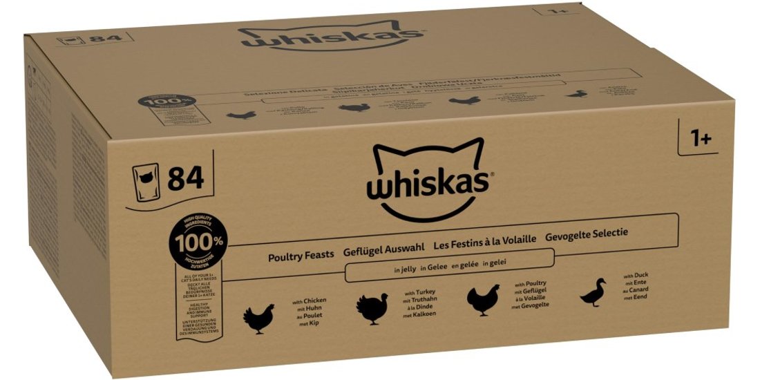 Whiskas 1+ buste 84 x 85 g – Selezione di pollame…