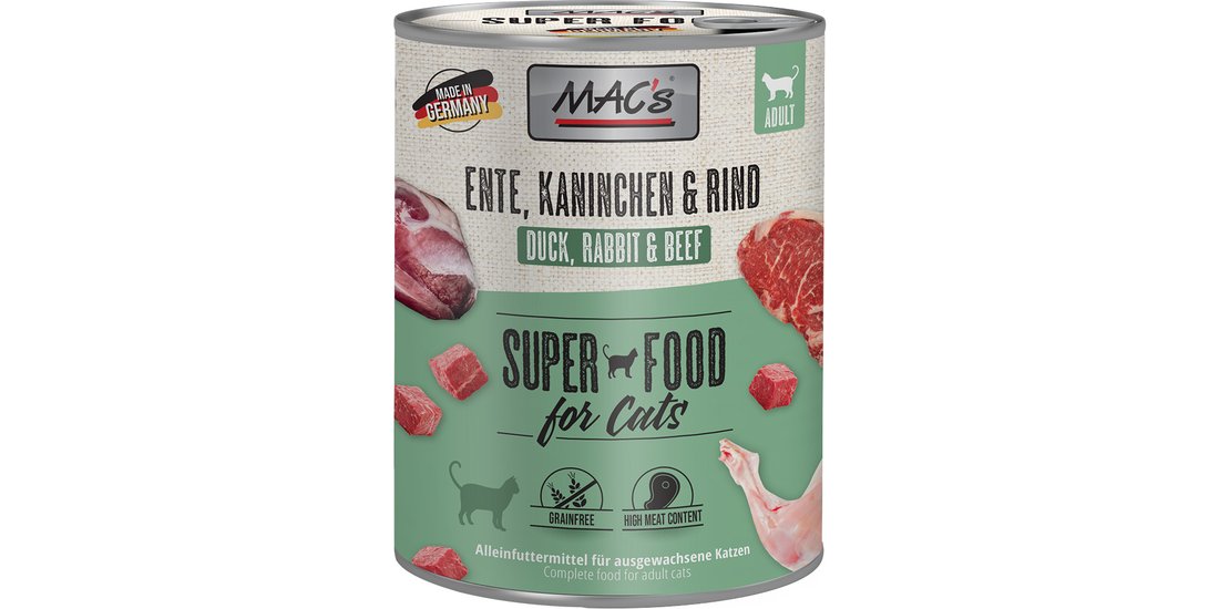 MAC’s Cat 12 x 800 g – Anatra Coniglio & Manzo…