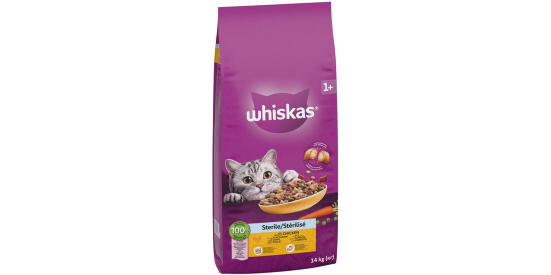 Whiskas 1+ Sterile Pollo – Set %: 2 x 14 kg