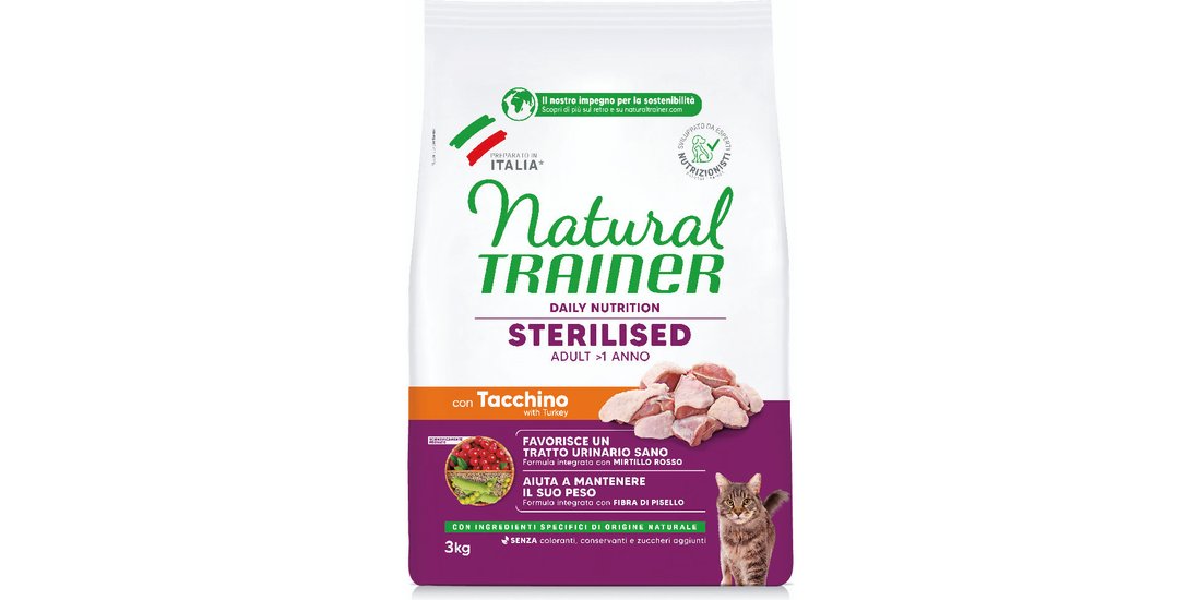 Natural Trainer Sterilised con Tacchino Crocchette…