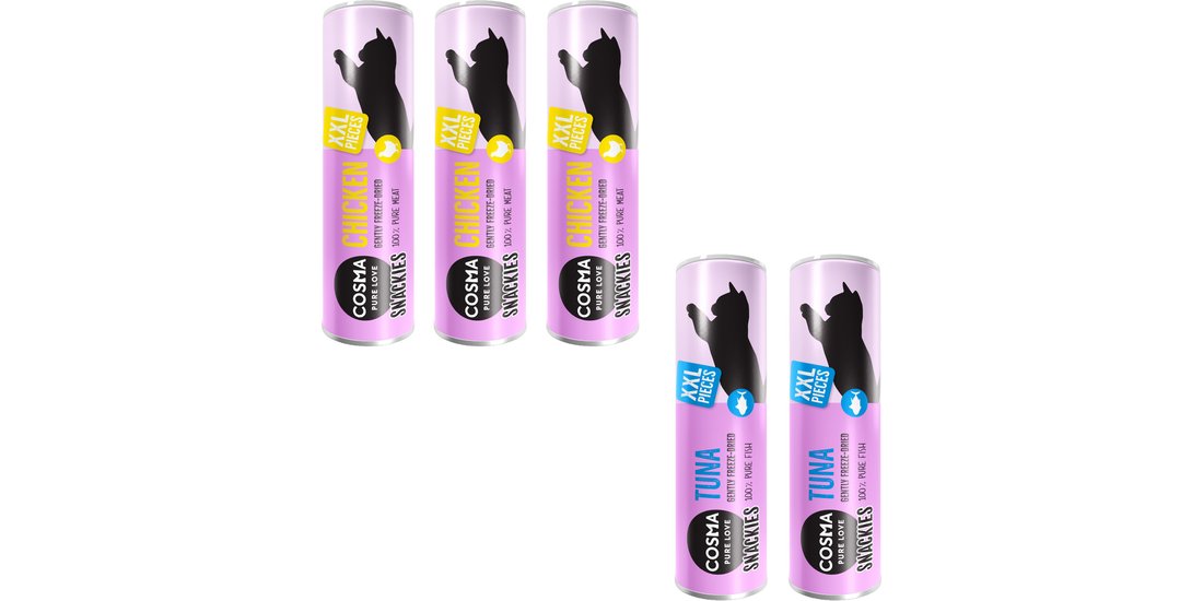5 x Cosma Snackies XXL -2 x Pollo + 3x Tonno (…