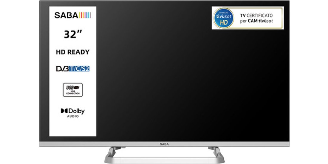 SABA SA32M10 TV 32” HD READY Triplo tuner DVBT2…
