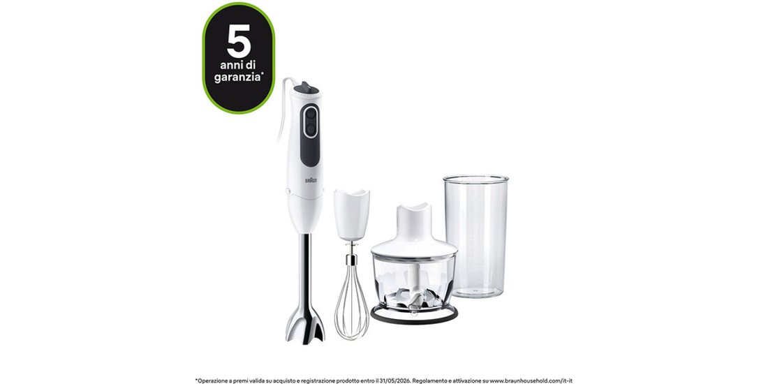 Braun Minipimer MultiQuick MQ3135WH SAUCE Frullatore…