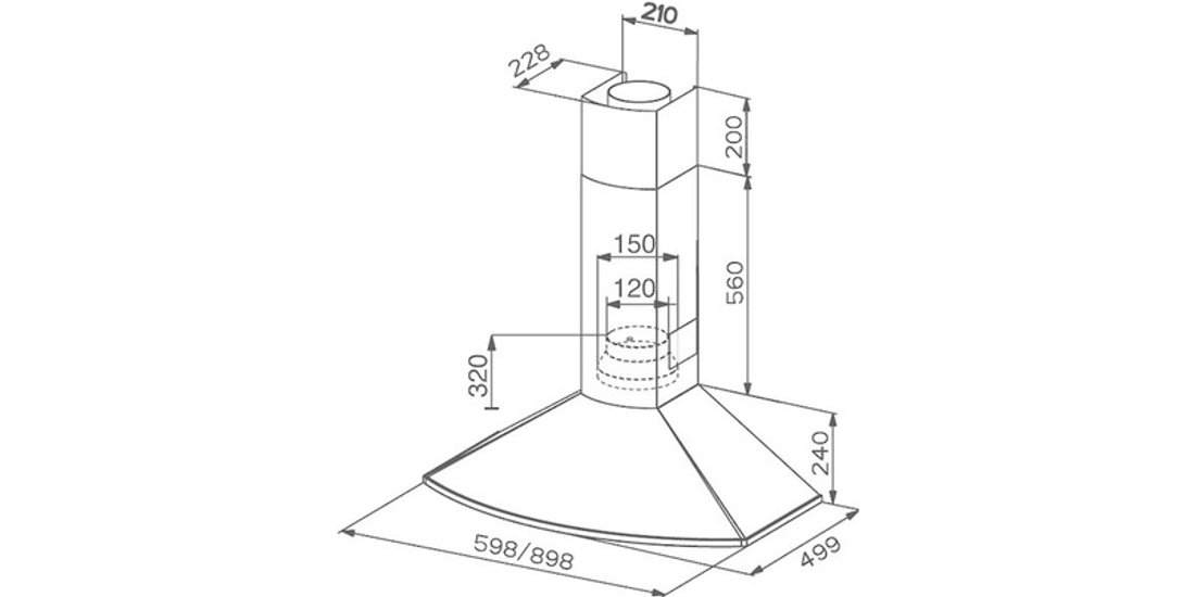 FABER S.p.A. TENDER X A60 Cappa aspirante a parete…