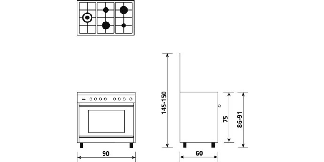 Glem Gas ST96TMI cucina Elettrico Cromo Acciaio…