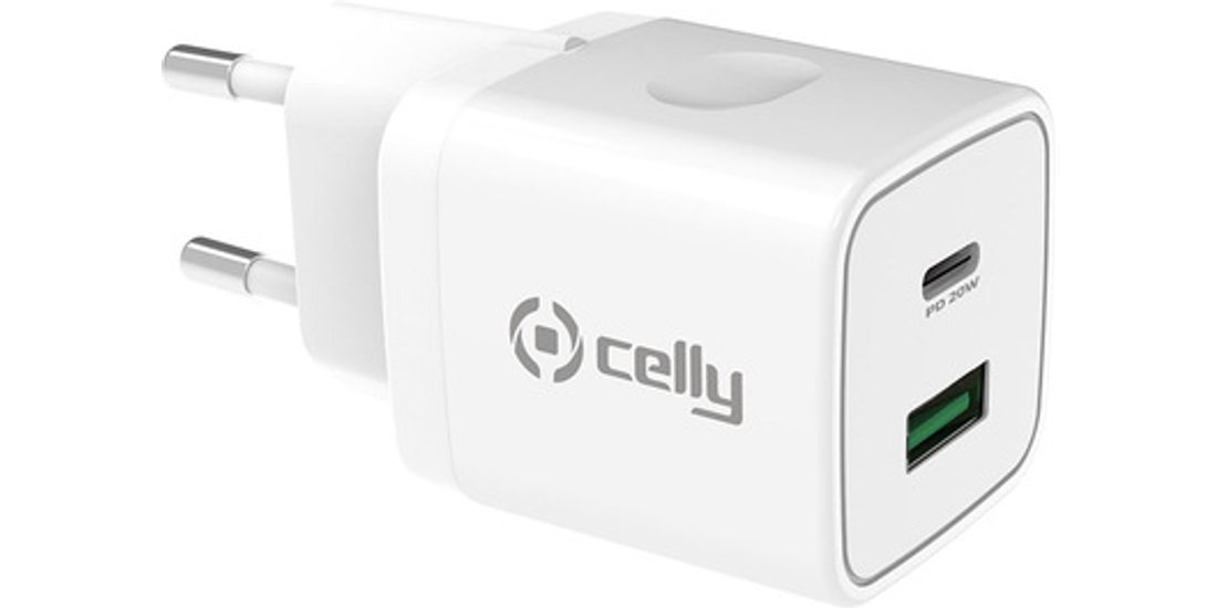 Celly TC2USBUSBC20WWH Caricabatterie per dispositivi…