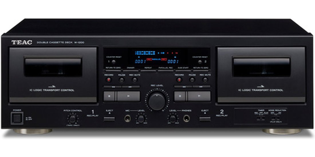 TEAC W-1200 Piano cassetta 2 console Nero
