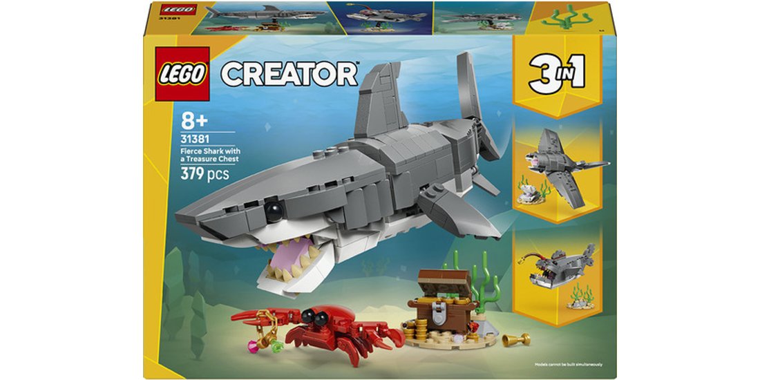 LEGO Creator 31381 3in1 Squalo con Scrigno del…