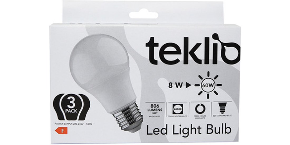 IOPLEE TEKLIO A60-8 Confezione 3 lampadine LED…