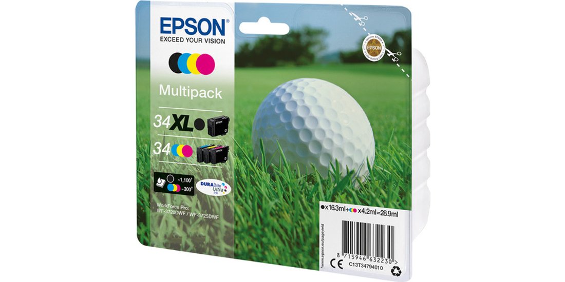 Epson Golf ball Multipack 4-colours 34 XL Black…