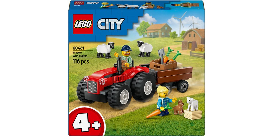 LEGO City Trattore agricolo rosso con rimorchio…