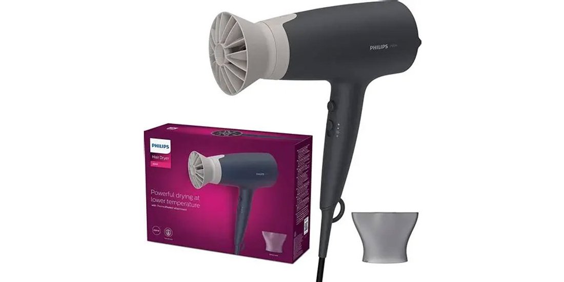 Philips Serie 3000 Asciugacapelli nero con accessorio…