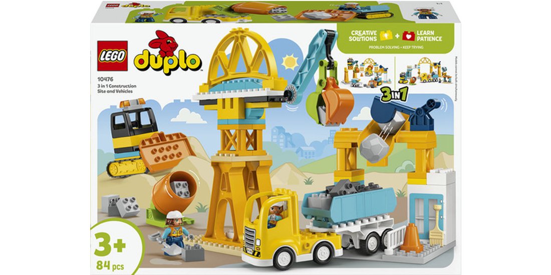 LEGO DUPLO 10476 Cantiere e Veicoli 3 in 1 Gioco…
