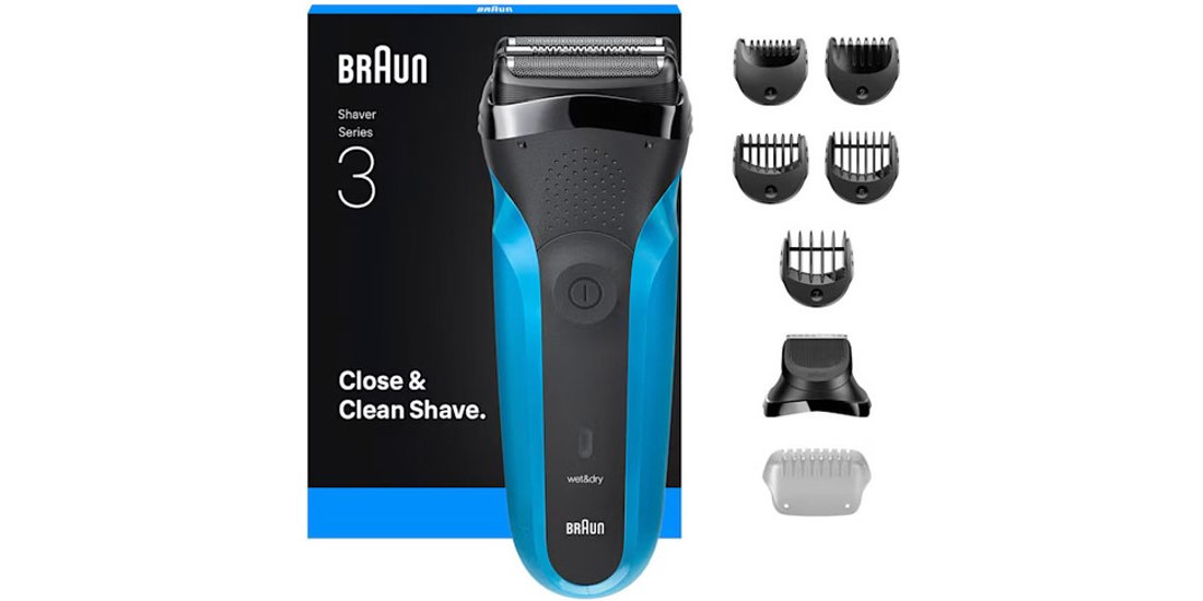 Braun Series 3 310BT Rasoio Trimmer Nero Blu
