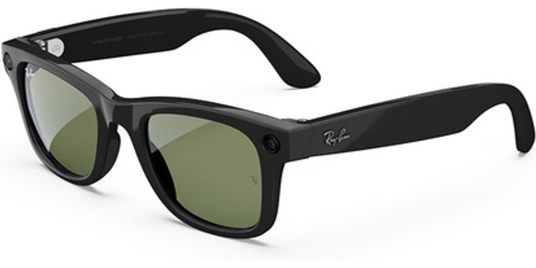 Ray-Ban Meta Wayfarer Nero lucido Verde G15