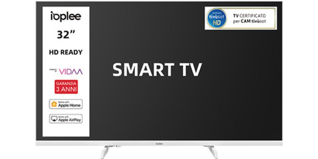 IOPLEE SMART TV Bianco 32” HD Sistema operativo…