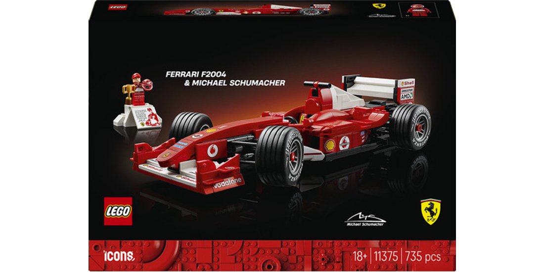 LEGO ICONS Ferrari F2004 e Michael Schumacher