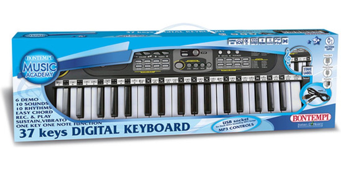 Bontempi Tastiera digitale con 37 tasti di dimensioni…