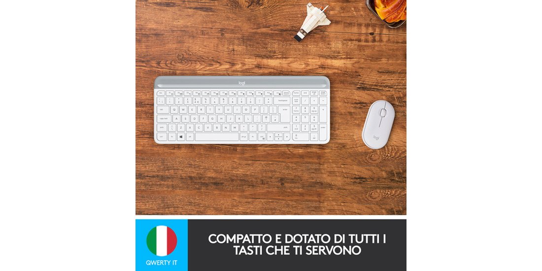 Logitech MK470 Kit Mouse e Tastiera Layout Italiano…