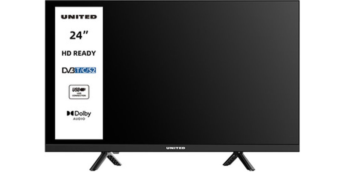 United TV 24” HD Triplo tuner DVBT2/C/S2 HEVC…