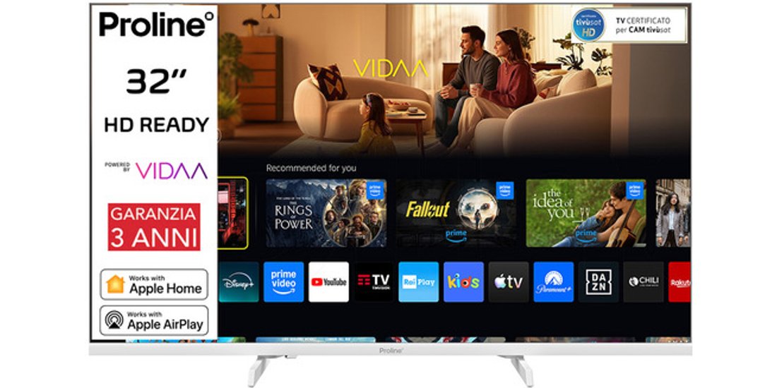 Proline PRO32WVDA SMART TV Bianco 32” HD Sistema…