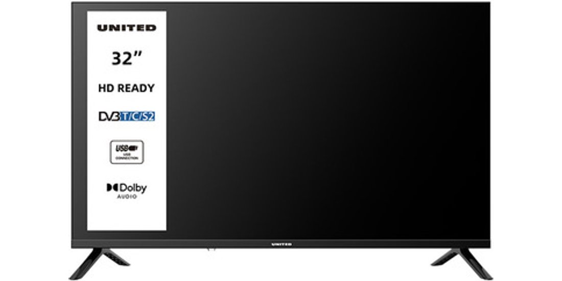 United TV 32” HD Triplo tuner DVBT2/C/S2 HEVC…