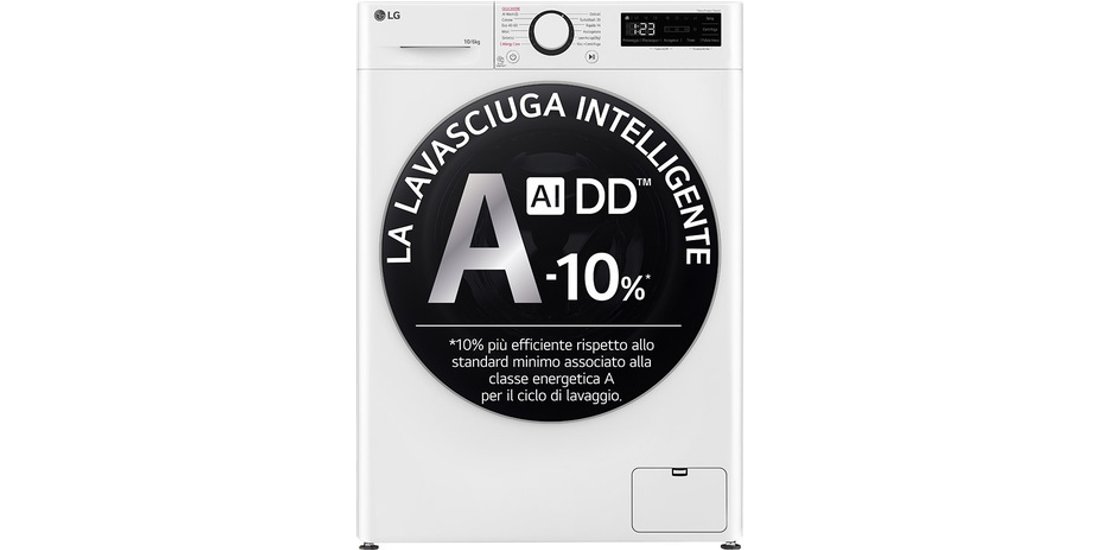 LG D4R5010TSWS Lavasciuga 10/6kg AI DD Serie …