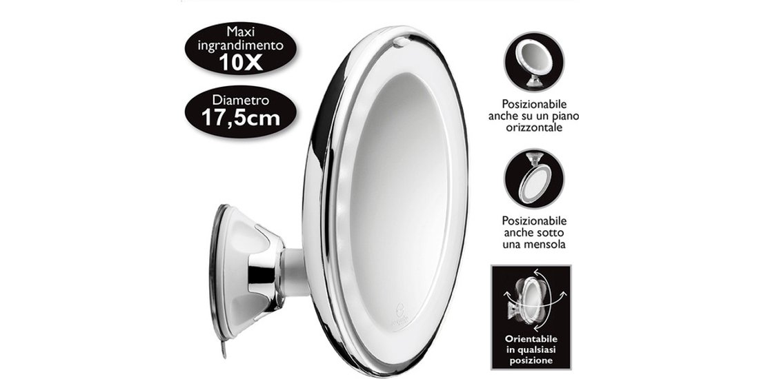 Macom 224 specchietto per trucco Cromo Bianco