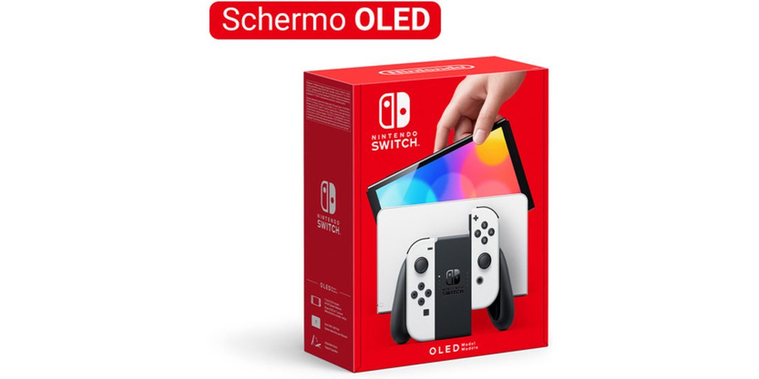 Nintendo Switch (modello Oled) Bianco schermo…