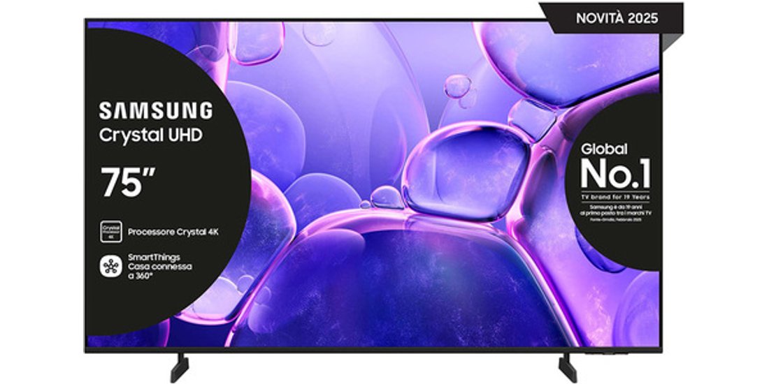 Samsung Crystal UHD 75” UE75U8000FUXZT 4K Processore…