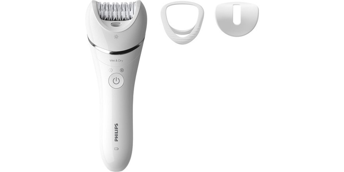 Philips Epilatore Wet & Dry bianco con 3 accessori…