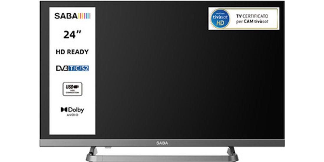 SABA TV 24” HD READY Triplo ter DVBT2/C/S2 HEVC…
