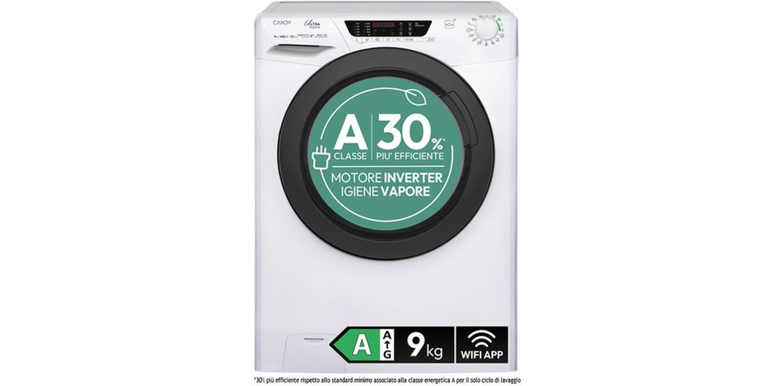 Candy Ultra Hygiene Lavatrice 9kg 30% più…