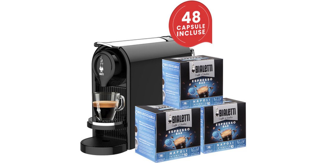 Bialetti BUNDLE GIOIA PLUS NERO+48CAPS
