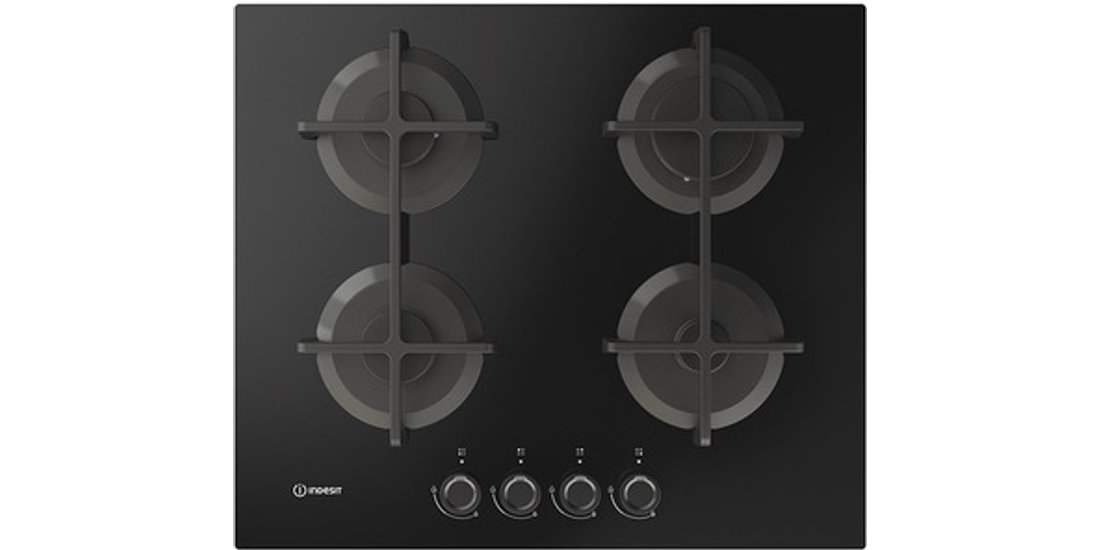Indesit ING 61T/BK 1 piano gas vetro nero 60cm…