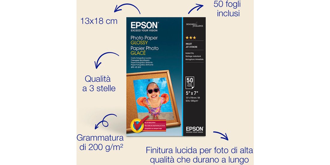 Epson Carta fotografica lucida (130 x 180 mm) …