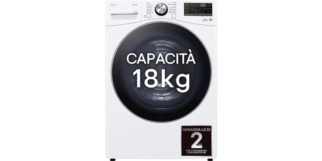 LG RH18U8AVCW Asciugatrice 18kg Pompa di calore…