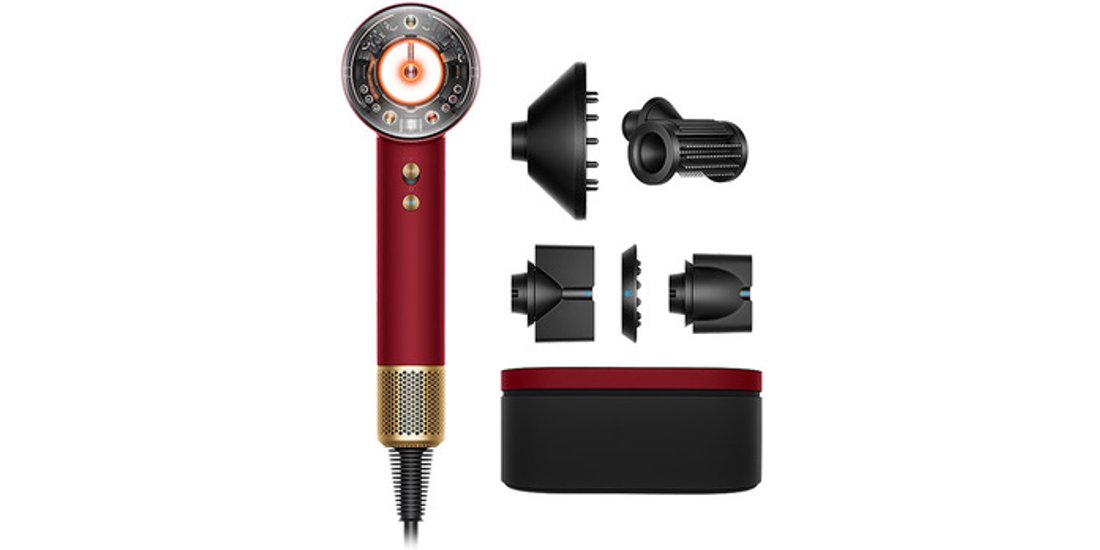 Dyson Supersonic Nural Red Velvet and Gold Lisci…
