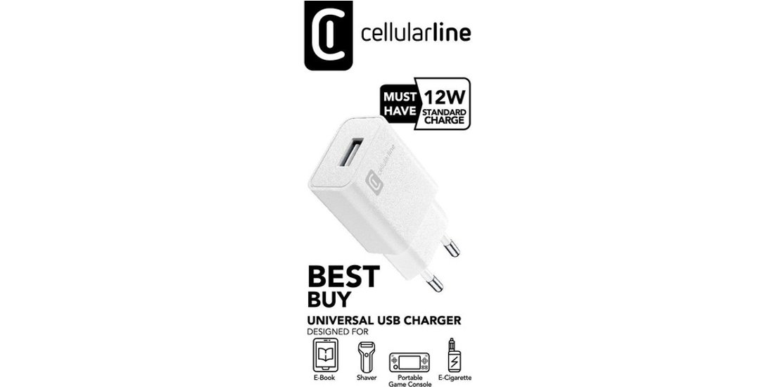 Cellularline USB Charger 12W Caricabatterie da…