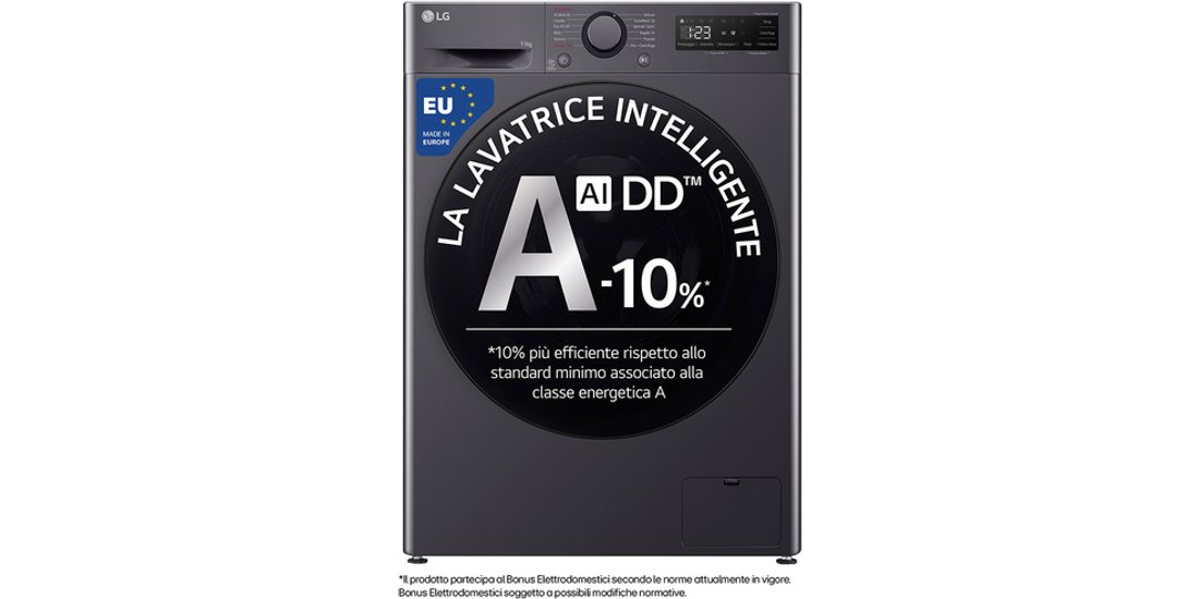 LG F4R5011TSMB Lavatrice 11kg AI DD Classe A-…