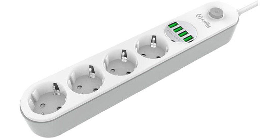 Celly SWPWSTRIPUSBWH prolunghe e multiple 2 m…