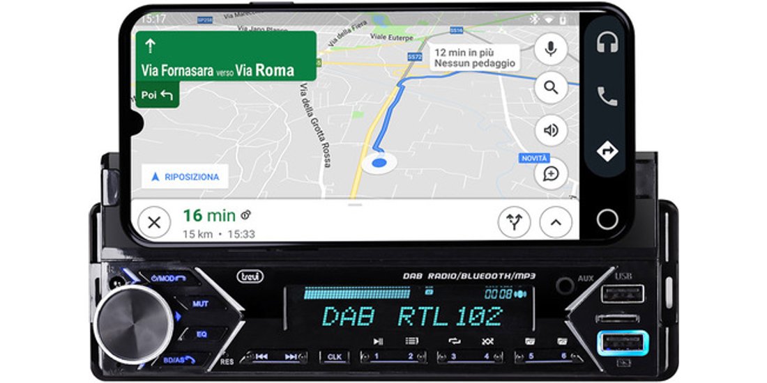 Trevi AUTORADIO DAB FM 160W SUPPORTO SMARTPHONE…